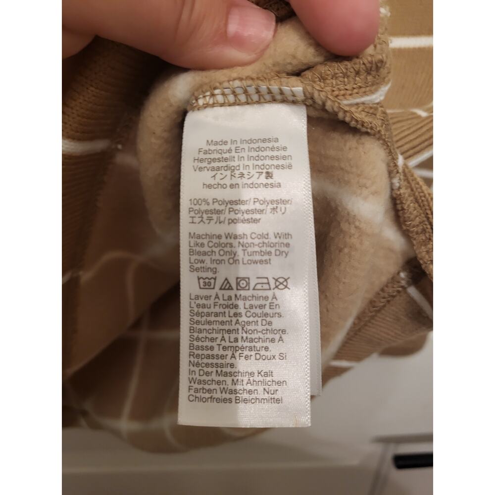 J. Crew Factory Long-sleeve Funnelneck Sweater Camel Windowpane Gridline S - Picture 6 of 6